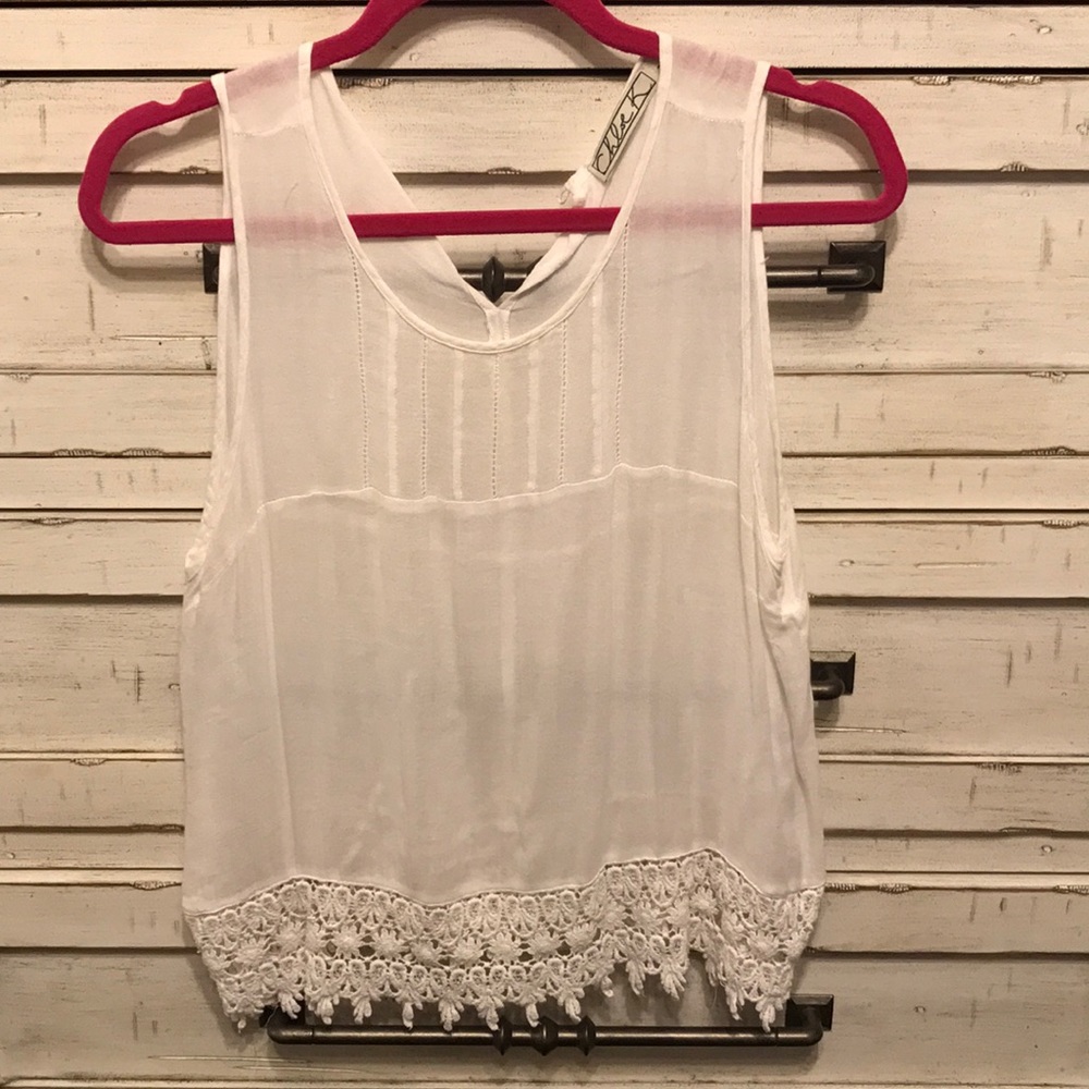 White linen tank